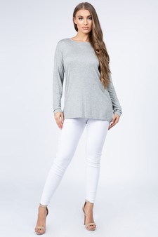 Women's Long Sleeve Cut-Out Back At leisure Top style 2