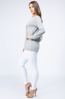 Women's Long Sleeve Cut-Out Back At leisure Top style 3