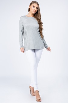 Women's Long Sleeve Cut-Out Back At leisure Top style 4