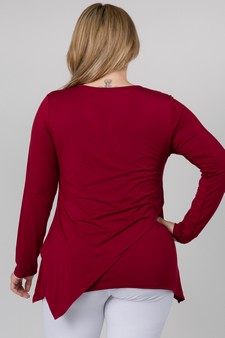 Women's Long Sleeve Asymmetrical Hem Tunic Top style 3