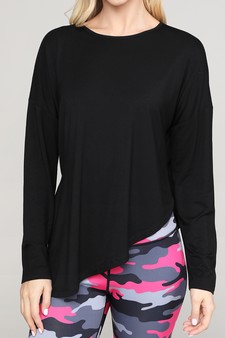 Women’s Long Sleeve Athleisure Top with Side Tie Detail style 3