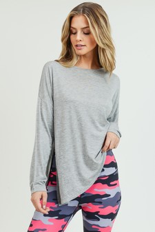 Women’s Long Sleeve Athleisure Top with Side Tie Detail style 3