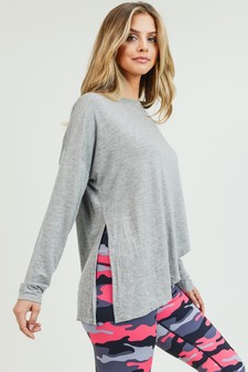 Women’s Long Sleeve Athleisure Top with Side Tie Detail style 5