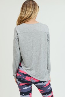 Women’s Long Sleeve Athleisure Top with Side Tie Detail style 8