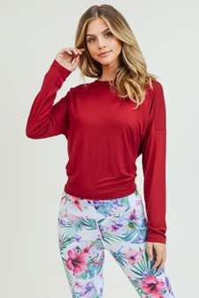 Women's Long Sleeve Tie Back Athleisure Top style 3