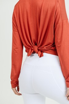Women's Long Sleeve Tie Back Athleisure Top style 7