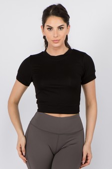 Women's Surplice Cutout Back Athleisure Crop Top style 2