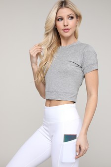 Women's Surplice Cutout Back Athleisure Crop Top style 2