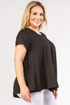 Women's Short Sleeve Pleat Detail Top style 2