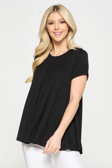 Women's Short Sleeve Pleat Detail Top style 2