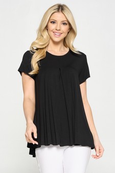 Women's Short Sleeve Pleat Detail Top style 4