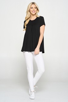 Women's Short Sleeve Pleat Detail Top style 5