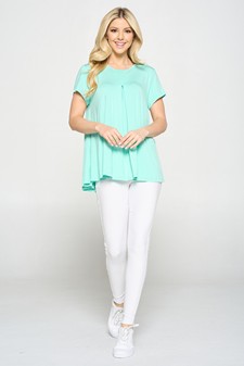 Women's Short Sleeve Pleat Detail Top style 5