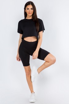 Women's Cropped Crew Tee style 4