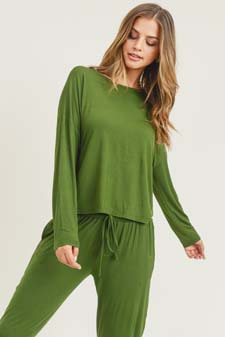 Women's Dropped Shoulder Long Sleeve Top style 2