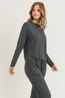 Women's Dropped Shoulder Long Sleeve Top style 4