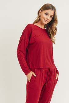 Women's Dropped Shoulder Long Sleeve Top style 2