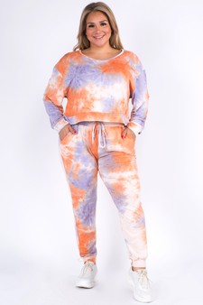 Women’s Long Sleeve Top and Jogger Tie Dye Set style 4