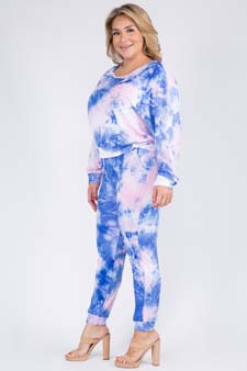 Women’s Long Sleeve Top and Jogger Tie Dye Set style 2