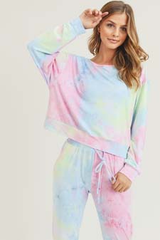 Women’s Long Sleeve Top and Jogger Tie Dye Set style 3