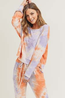 Women’s Long Sleeve Top and Jogger Tie Dye Set style 2