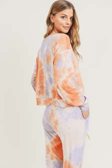 Women’s Long Sleeve Top and Jogger Tie Dye Set style 5