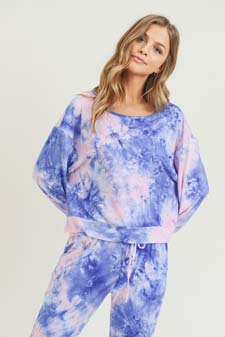 Women’s Long Sleeve Top and Jogger Tie Dye Set style 3