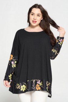 Women's Printed Detail Dolman Sleeve Top style 3