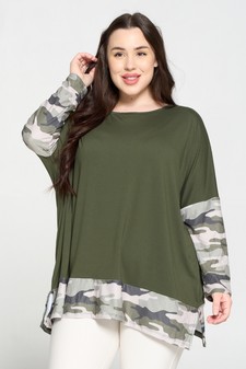 Women's Printed Detail Dolman Sleeve Top style 2