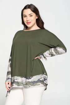 Women's Printed Detail Dolman Sleeve Top style 3