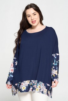 Women's Printed Detail Dolman Sleeve Top style 2