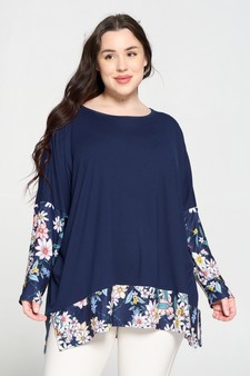 Women's Printed Detail Dolman Sleeve Top style 3