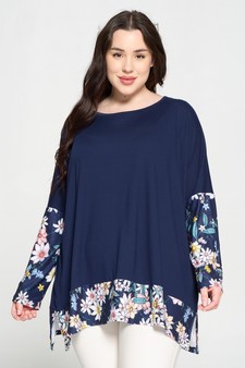 Women's Printed Detail Dolman Sleeve Top style 4