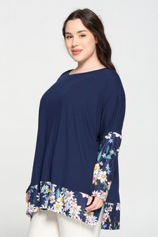 Women's Printed Detail Dolman Sleeve Top style 6