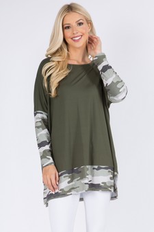 Women's Printed Detail Dolman Sleeve Top style 4