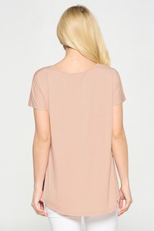 Women's Short Sleeve Colorblock Top style 5