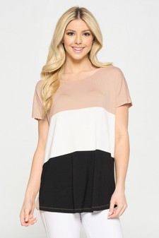 Women's Short Sleeve Colorblock Top
