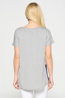 Women's Short Sleeve Colorblock Top style 3