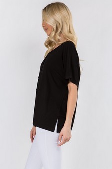 Women's Simple Button Up Short Sleeve Top style 2