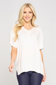 Women's Simple Button Up Short Sleeve Top style 2