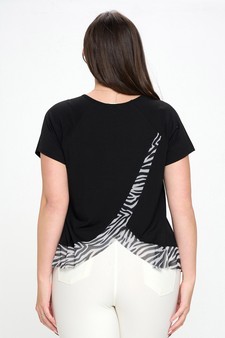 Women’s Asymmetrical Zebra Detailing Athleisure Top style 3