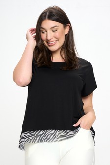 Women’s Asymmetrical Zebra Detailing Athleisure Top style 4