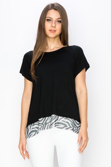 Women’s Asymmetrical Zebra Detailing Athleisure Top style 2