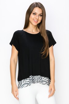 Women’s Asymmetrical Zebra Detailing Athleisure Top style 3