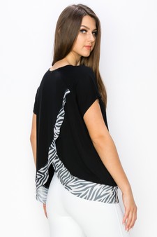 Women’s Asymmetrical Zebra Detailing Athleisure Top style 4