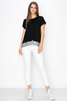 Women’s Asymmetrical Zebra Detailing Athleisure Top style 5