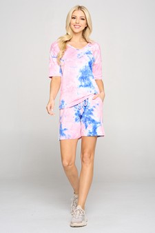 Women's Tie Dye Print Loungewear Set style 3