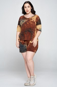 Women's Tie-Dye Print Dropped Shoulder T-Shirt (XL only) - BOTTOMS: 807SR007P style 4