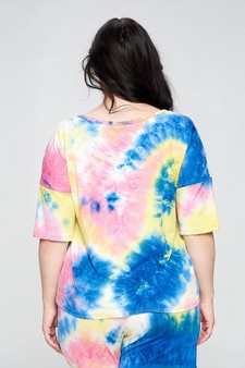 Women's Tie-Dye Print Dropped Shoulder T-Shirt - BOTTOMS: 807SR007P style 3