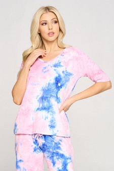 Women's Tie-Dye Print Dropped Shoulder T-Shirt - BOTTOMS: 807SR007 style 2